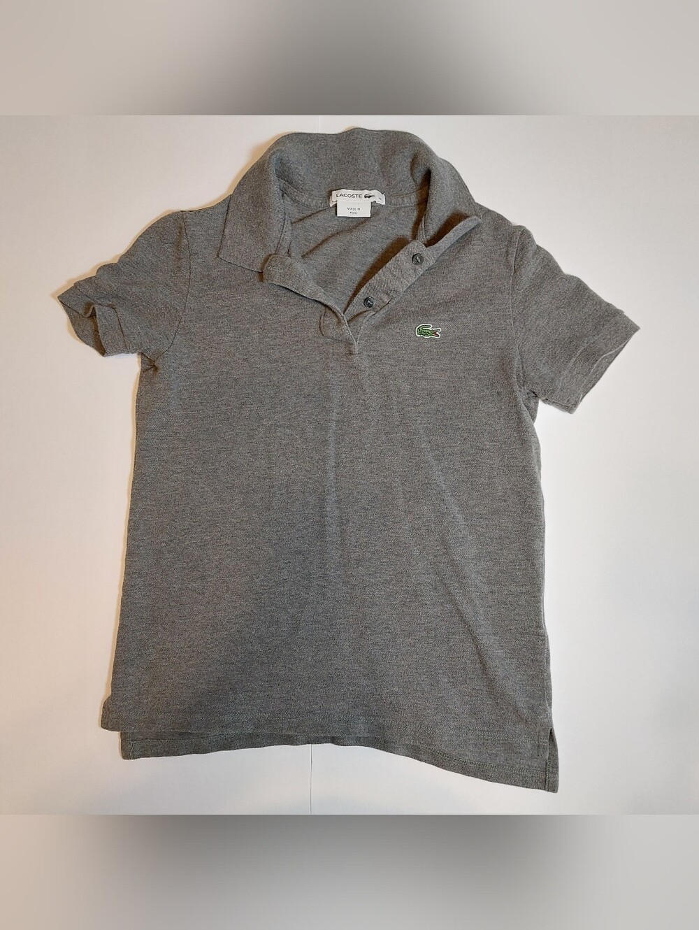Lacoste Kids Gray Polo Size 36
